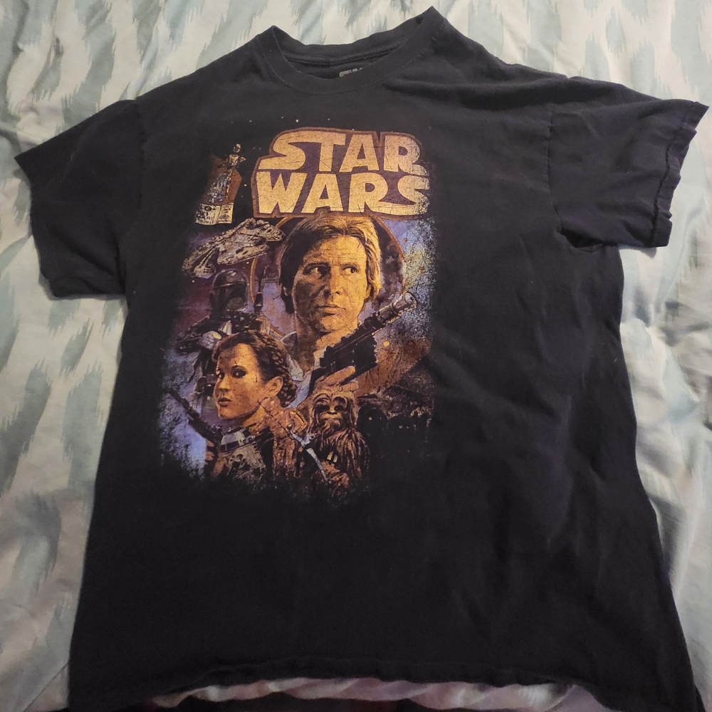 HAN SOLO‎ & PRINCESS LEIA Star Wars T-Shirt Men's Size Large